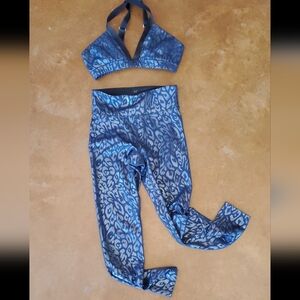 Heroine Sport Blue Leopard Print Ankle Pants